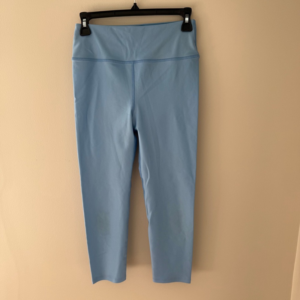 Noli Yoga Light Blue High‎ Waisted Cropped Leggings Small Made in USA